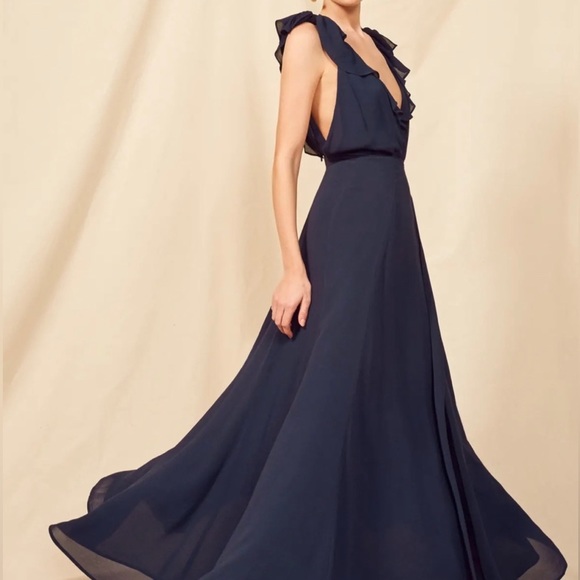 VINTAGE REFORMATION BLACK WRAP AROUND DRESS XS - Picture 4 of 5